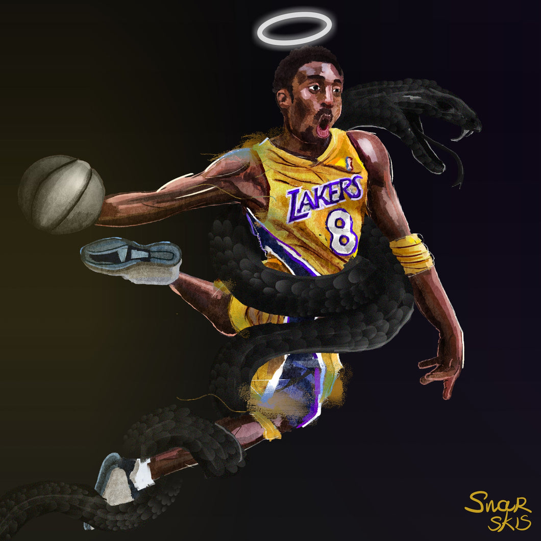 Kobe Bryant Black Mamba Print Snarskis Art